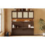 Lit escamotable simple avec armoire supérieure, lit pliable peu encombrant avec lumière et USB, espresso-1998507511