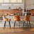 Swivel Bar Stools Set of 1, Counter Height Bar Stools With Back, PU Leather Upholstered Kitchen Island Stools, 360° Swivel, Rubberwood Legs, Thick Cushion Seat, For Dining Room Brown-1058439022-1057710938
