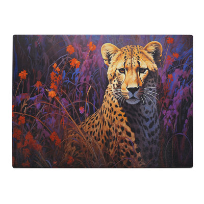 Cheetah Contemporary No.2  Glass Chopping Board