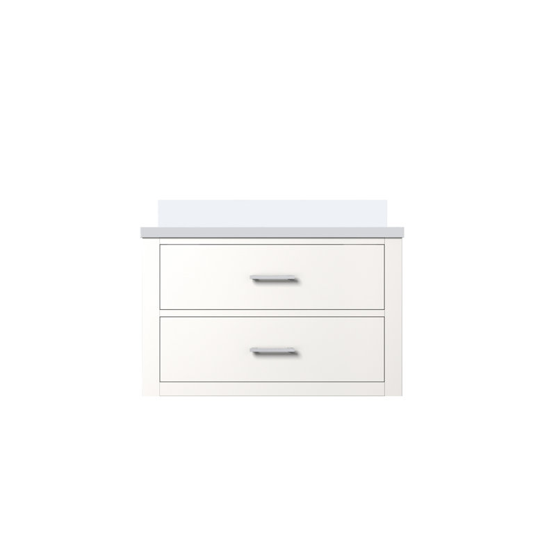 Meuble-lavabo simple l 30 po x P 22 po Castor, Blanc, Quartz blanc