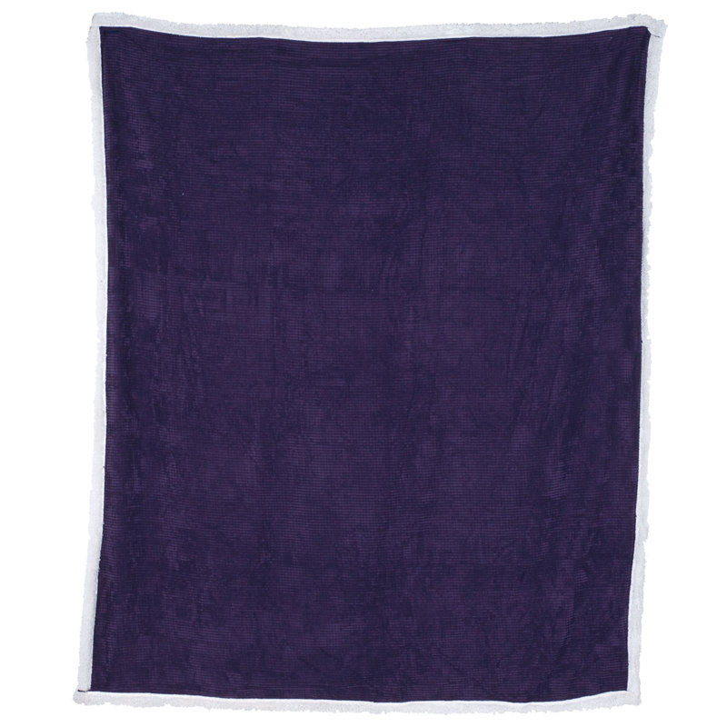 Jeté velours côtelé sherpa moelleux, Mauve
