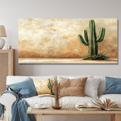 Cactus In The Desert VI - Traditional Metal Art Print, Cactus Metal Wall Decor