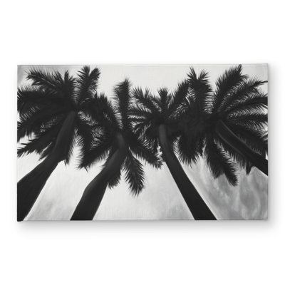 Monochrome Palm Trees Door Mat | Indoor Outdoor Home Decor