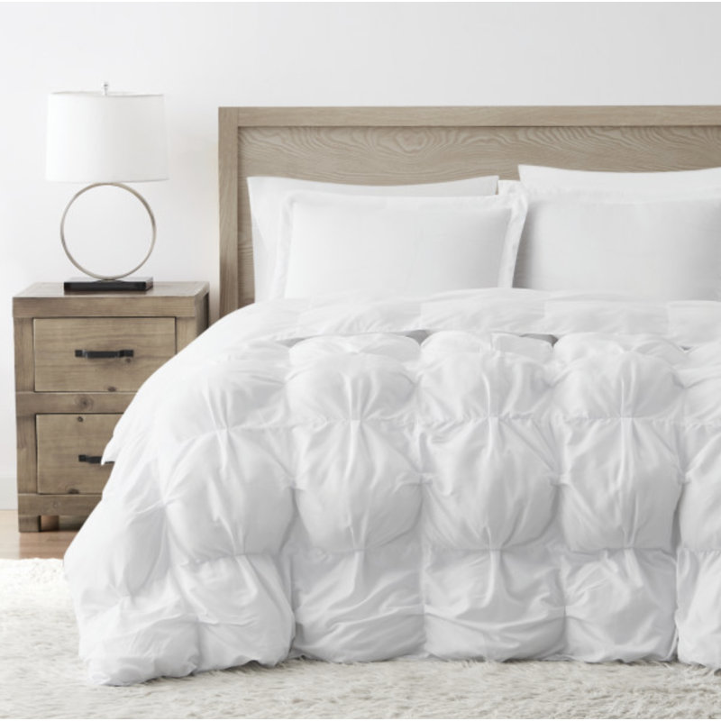 Ensemble d'édredon surdimensionné vraiment moelleux Puffer, Édredon double / grand + 2 taies décoratives sta, Blanc