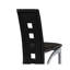 Chaise ultra-moderne à hauteur de comptoir (2 pièces), base en métal, similicuir noir, argent, sièges de salle à manger 2 pièces, base et dossier, finition argentée, 17,45 po Largeur du produit,