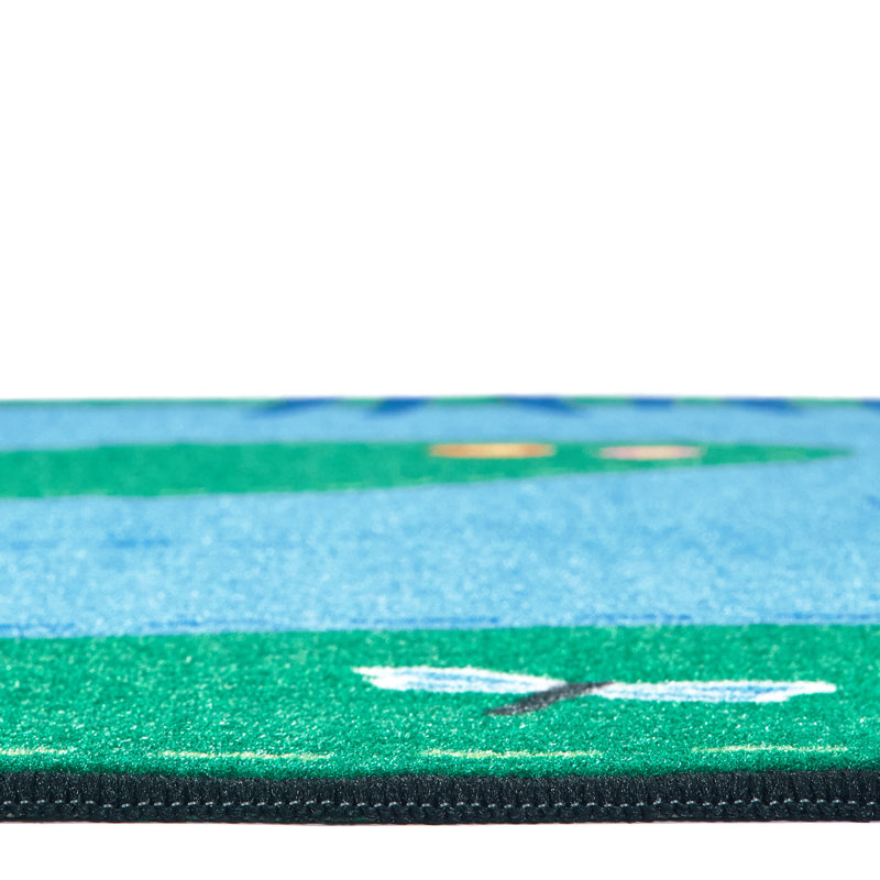 Tranquil Pond KID$ Value Rugs™ Tufted Blue/Green Area Playroom Machine Washable Rug, Rectangle 3' x 4'6"