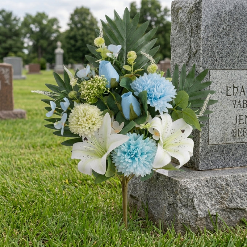 Fleurs de cimetière artificielles pour la tombe
