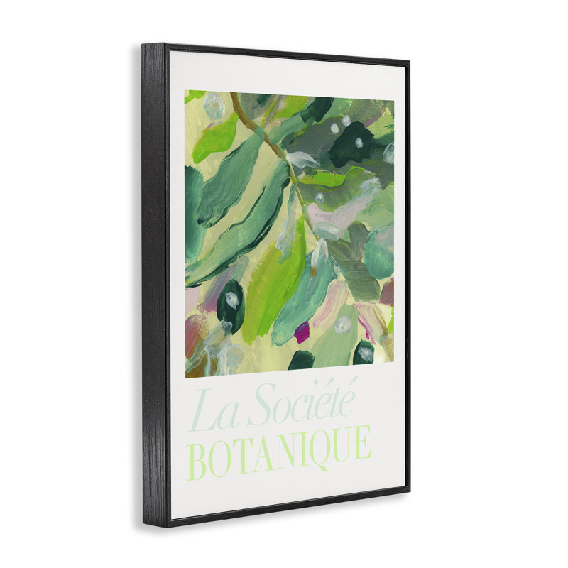  "Abstract French Botanicals", art giclée par cartissi, H 18 po x l 12 po, Giclée encadrée noir minuit