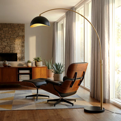 Lampe sur pied en arc Luna Bella - 92 po, base en marbre, gradateur