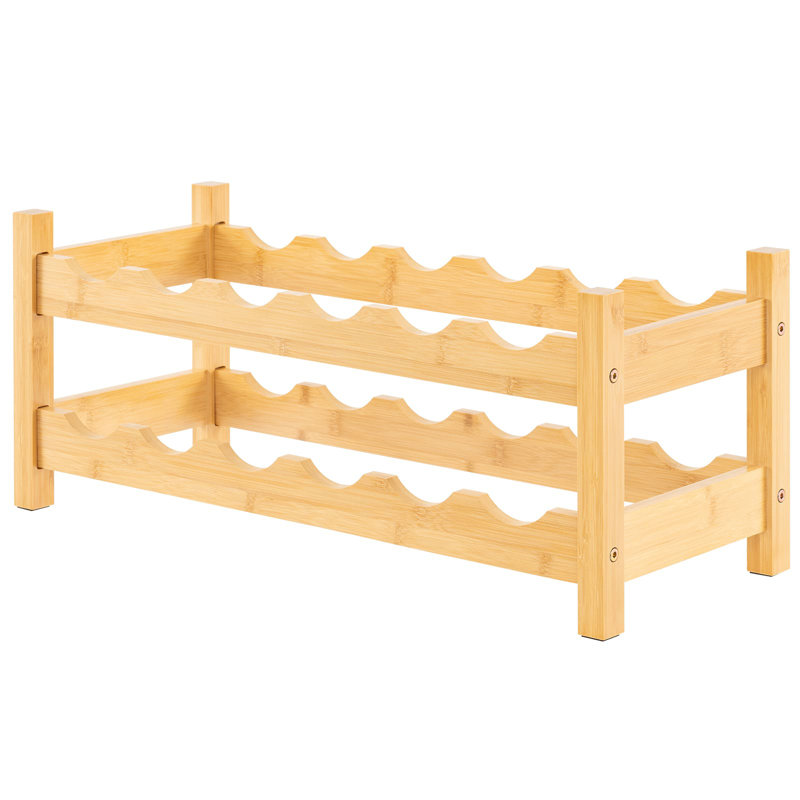 12 Bottle Tabletop Wine Bottle Rack Yellow