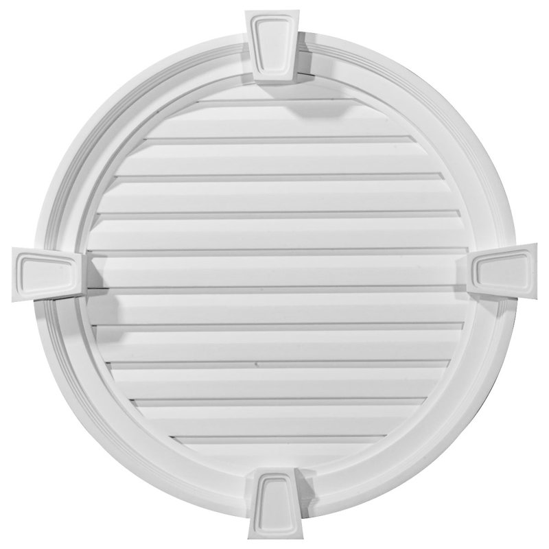 24"H x 24"W x 2 1/8"D Round Gable Vent with Keystones