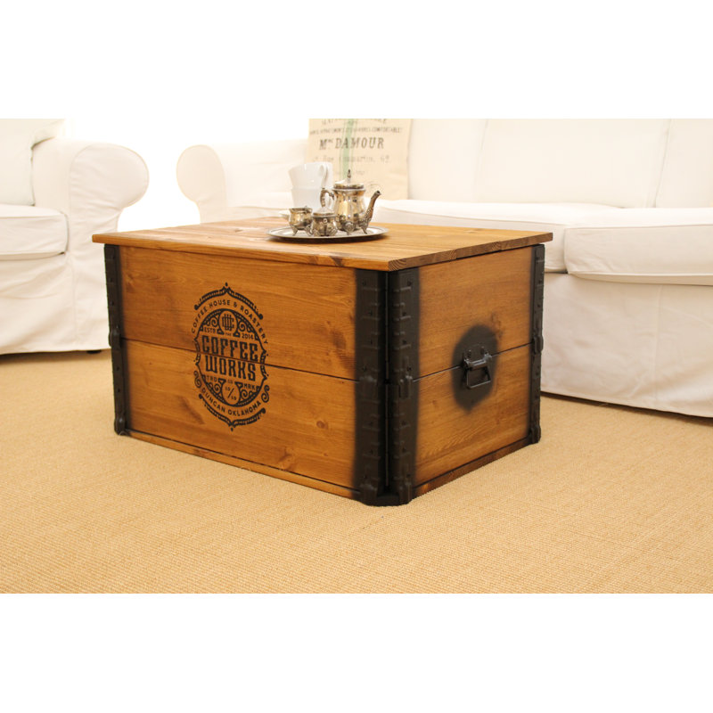 Cael Solid Wood Coffee Table, Light Brown