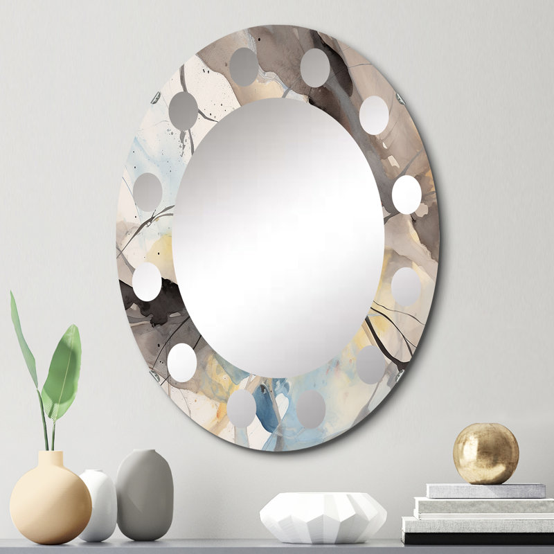 Lamet - Miroir mural moderne ovale, 30 po x 20 po