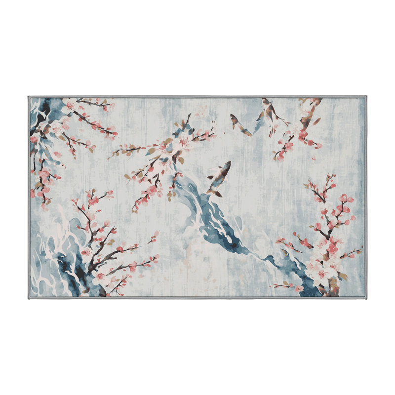 Machine Washable Brown Area Rug, Rectangle 5' x 8'