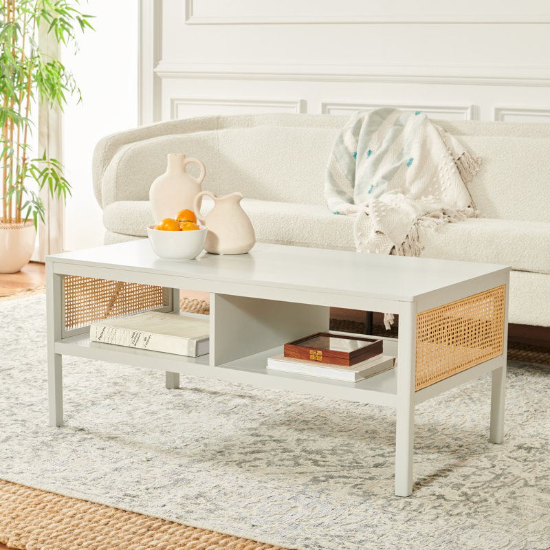 Table basse à 4 pieds avec rangement Westberg, gris