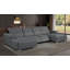 Canapé modulaire en U en cuir véritable 4 pièces gris foncé avec 2 fauteuils inclinables électriques et appuis-tête réglables-133067165