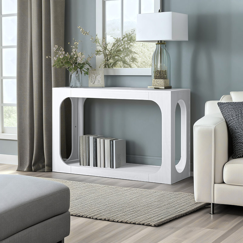 Northfleet 47" Console Table, Pearl White Oak