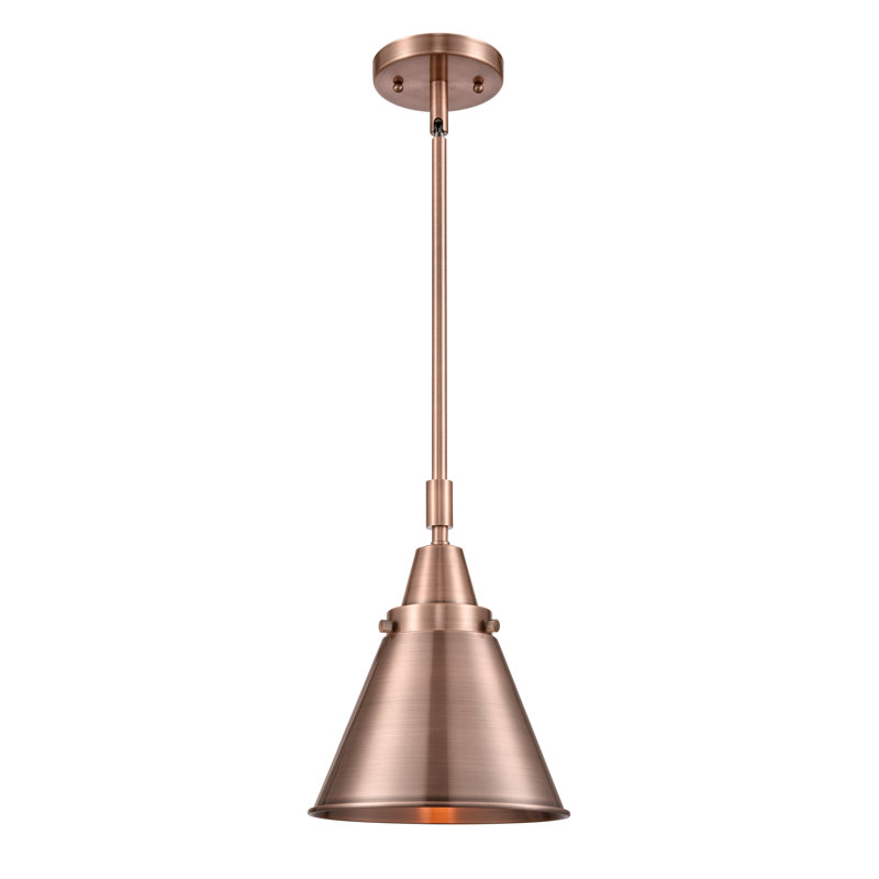 Luminaire suspendu simple à 1 lumière Caldecote, DEL, Cuivre antique