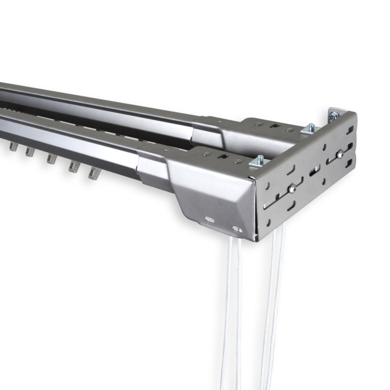 Bembry Adjustable Double Curtain Rod, l 48 po à 84 po, Argent