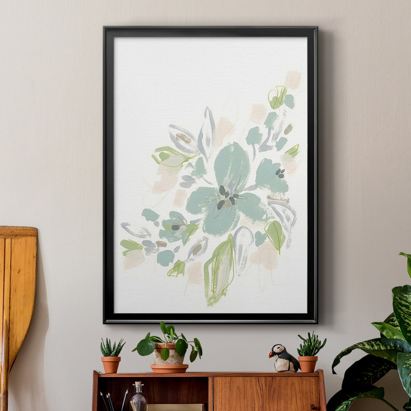 «Seafoam Petals II», reproduction encadrée de qualité supérieure - prête à être accrochée, Noir