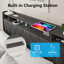 Structure de grand lit avec tête de lit ergonomique, prises et chargeur-1866719444