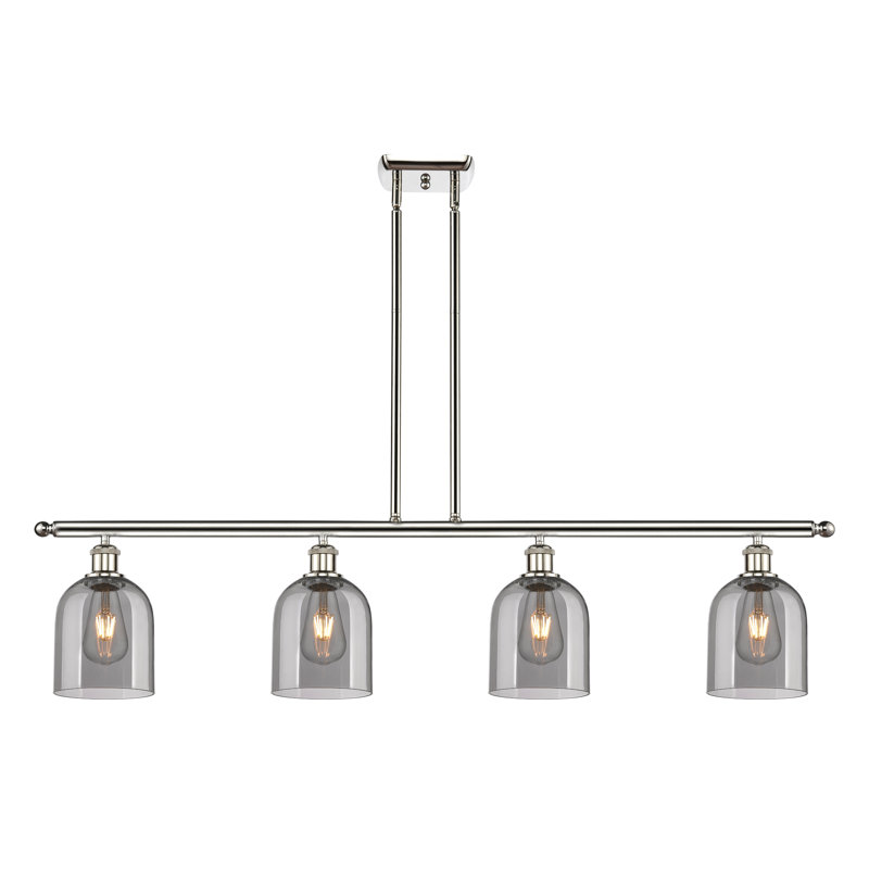 Odaniel 4 - Light Kitchen Island Pendant, Light Smoke, Polished Nickel