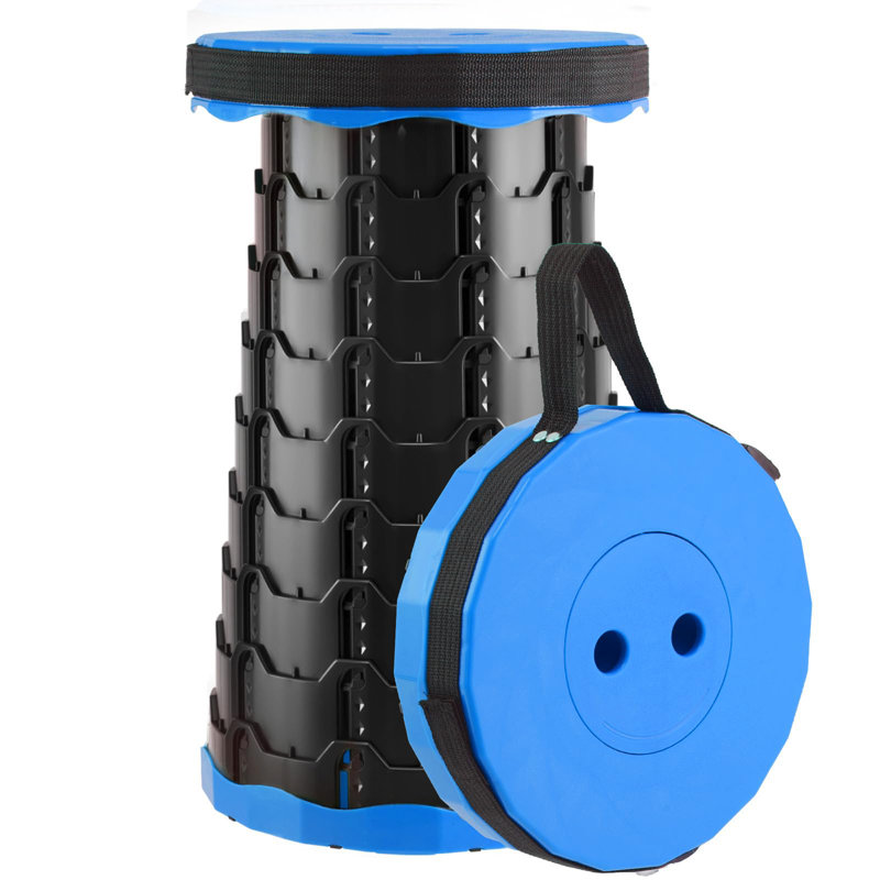 Tabouret pliable amélioré, pliable et rétractable, Bleu