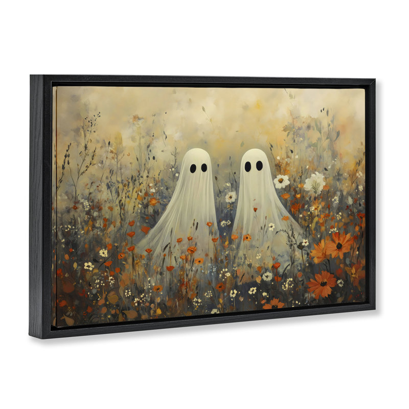 Cadre flottant Ghost In Autumnal Meadow, design Creative Studio, H 21 po x l 31 po, Cadre flottant noir de jais