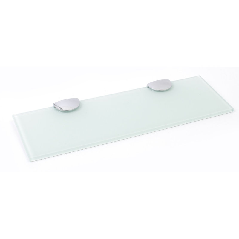Fanniemae Glass Floating Shelf with Adjustable Shelves, White, 0.6cm H x 40cm W x 10cm D