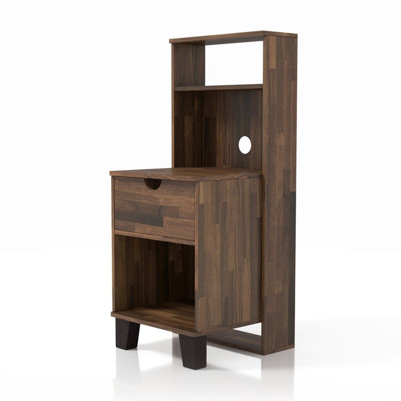Table de chevet avec rangement Hibaaq, Brun