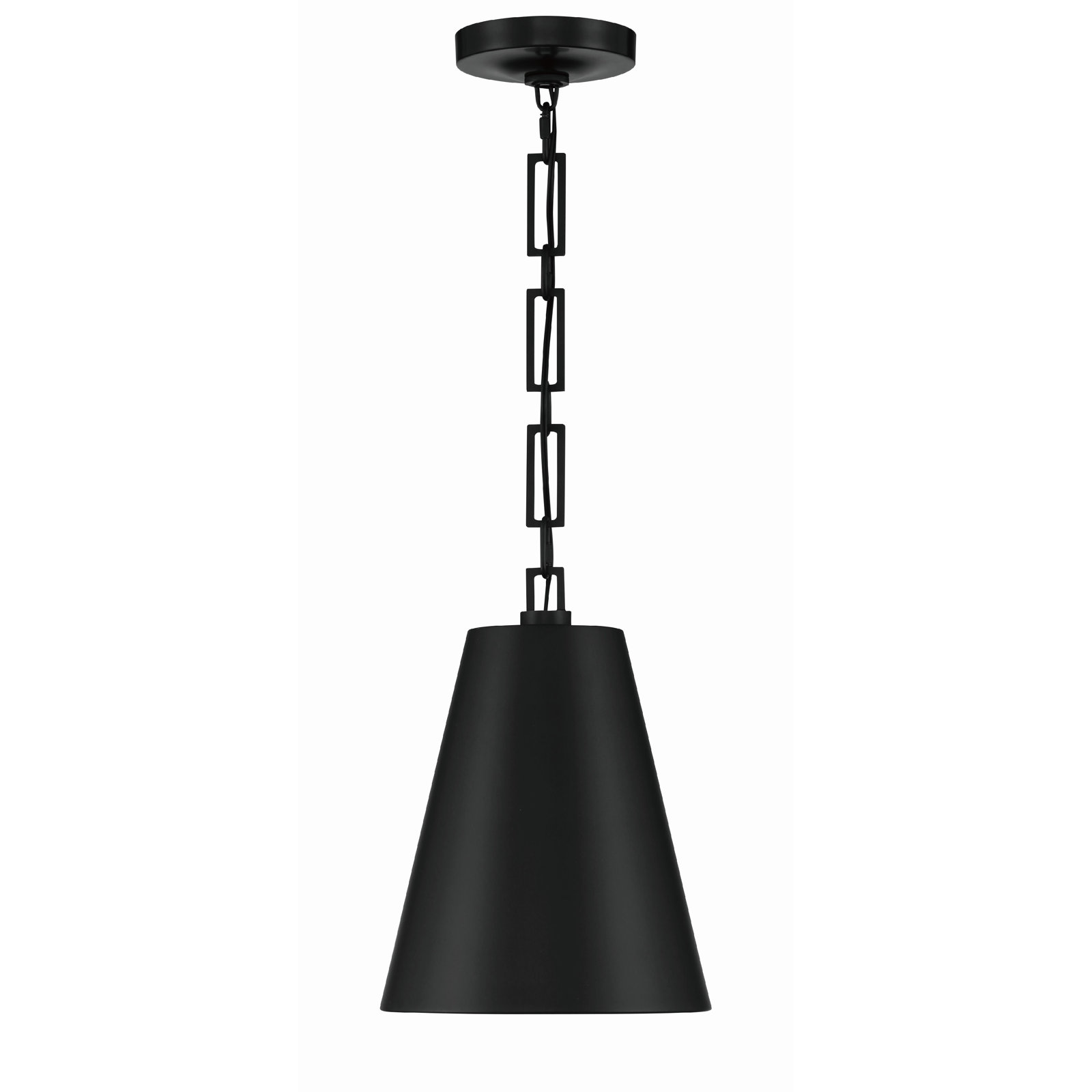 Altair 2 Light Iron Dimmable Pendant, Matte Black/Antique Gold