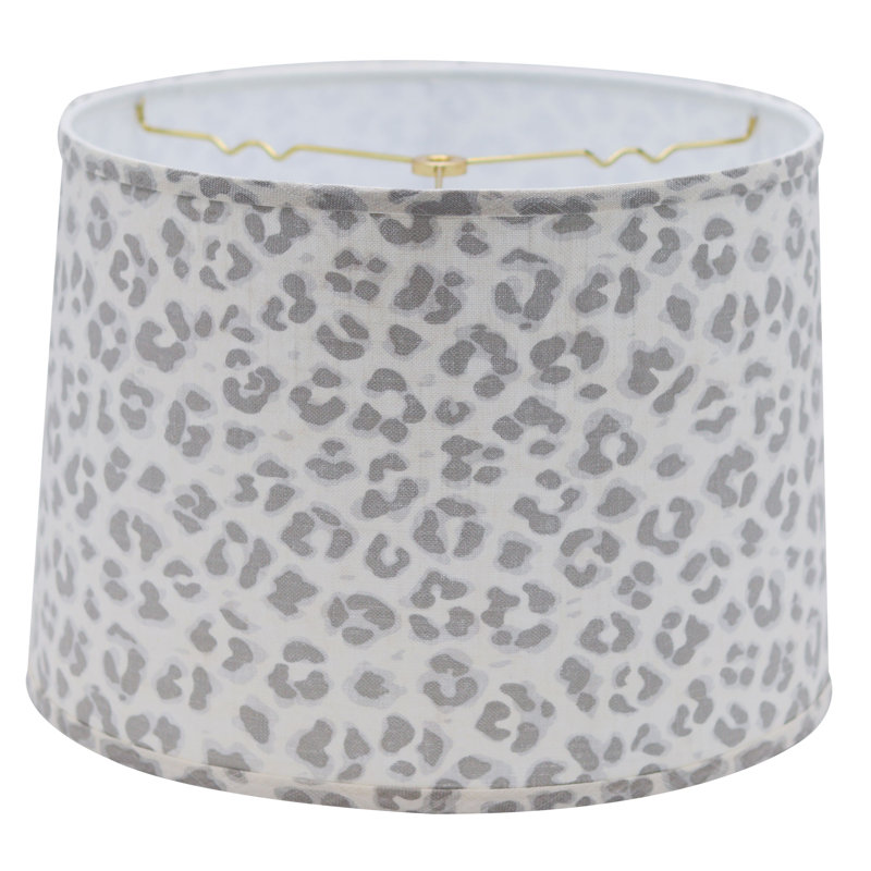 Abat-jour tambour rigide avec ajusteur de rondelle, Gris, H 10 po x l 14 po x P 14 po