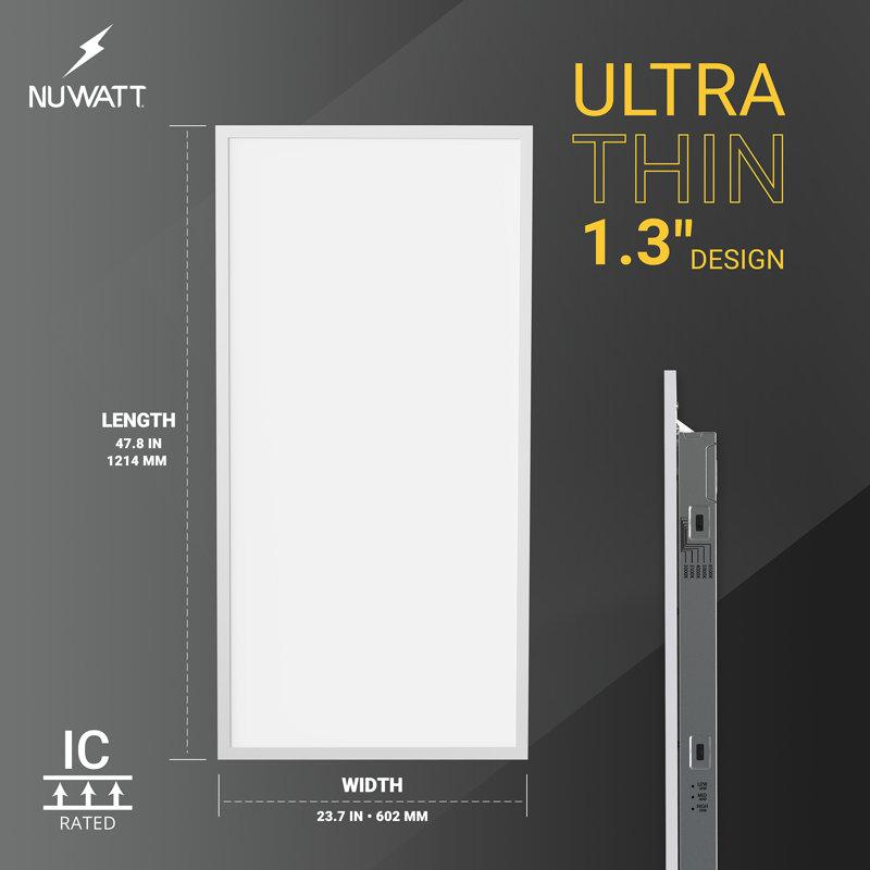 NUWATT 4 Pack 2x4 LED Panel for Drop-in Ceiling, 50W, Super Bright 5500LM, 0-10V Dimmable Flat Backlit Lay in Fixture, Flicker Free Office Lights, 120V-277V, ETL Listed