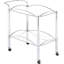 Chariot-bar rectangulaire à 2 tablettes, tablette en verre pour le décor de la salle à manger, mouvement sans effort avec tablette à chariot lisse, style moderne dans la pièce, mobilité facile