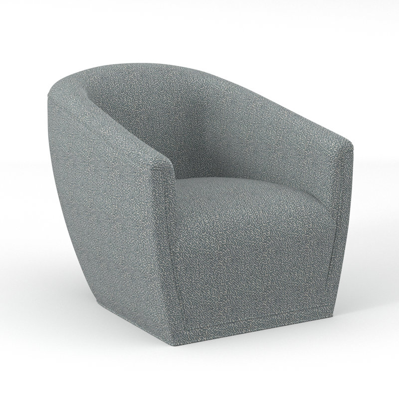 Jasper Swivel Barrel Chair, Maya Cyan Polyester Blend