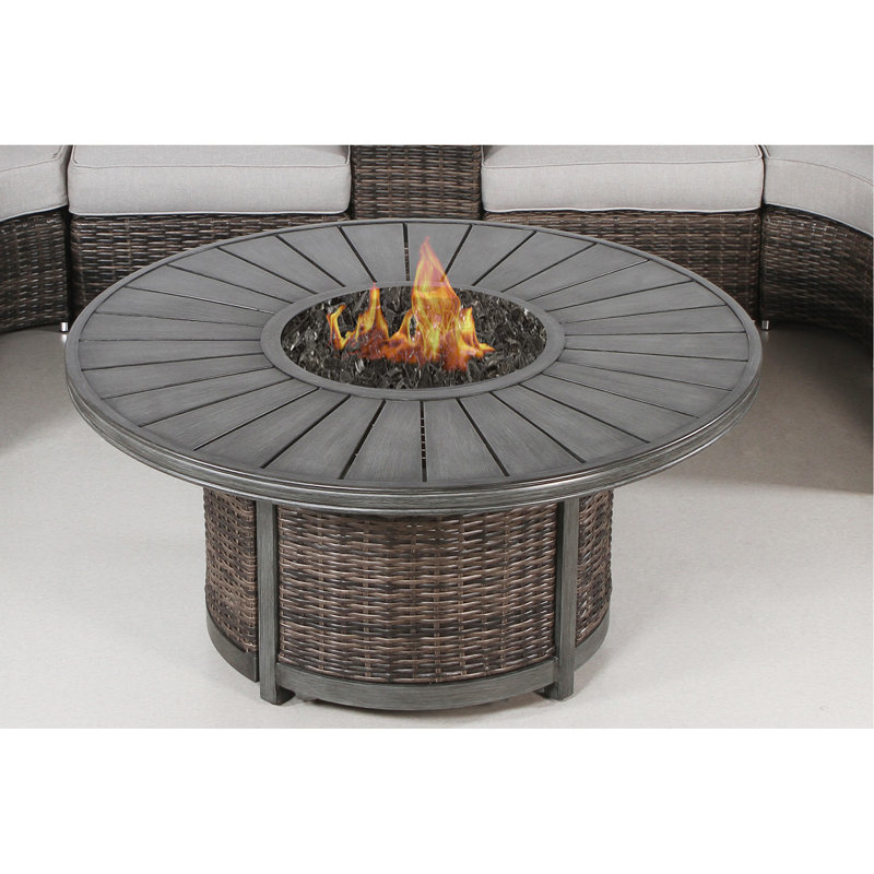 Propane Outdoor Fire Pit Table, Brown