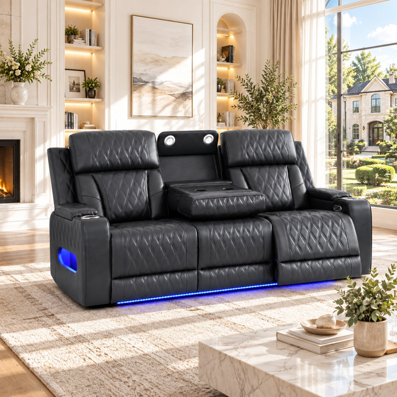 Canapé inclinable électrique haut de gamme en similicuir pour salon
