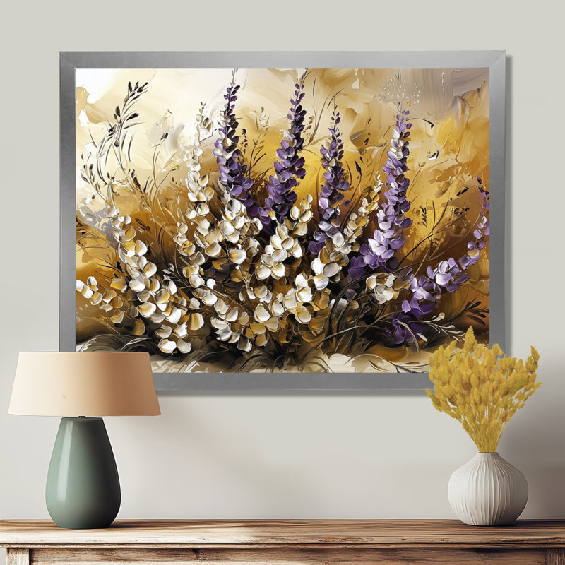 Jaak - Floral Canvas Art Print, Reproduction encadrée d'une seule photo, Argent, H 16 po x l 32 po