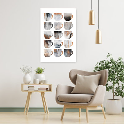 Abstrait abstrait tasses, art mural moderne