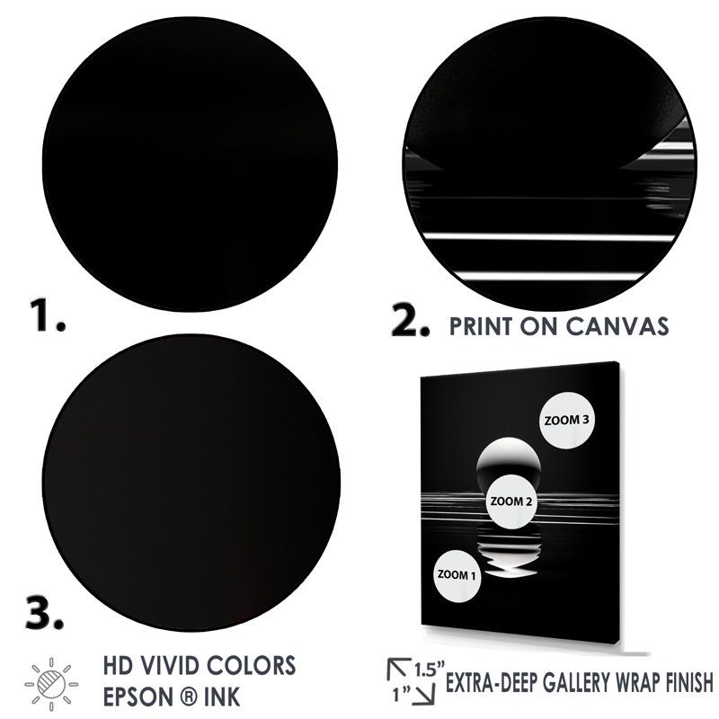 Sapphire Strike Ball Reflection sur toile, Cadre flottant noir, H 44 po x l 34 po x P 1,5 po