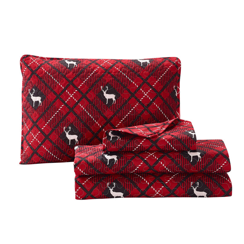 Paynter Polyester Plaid Quilt, Twin Quilt + 1 Sham