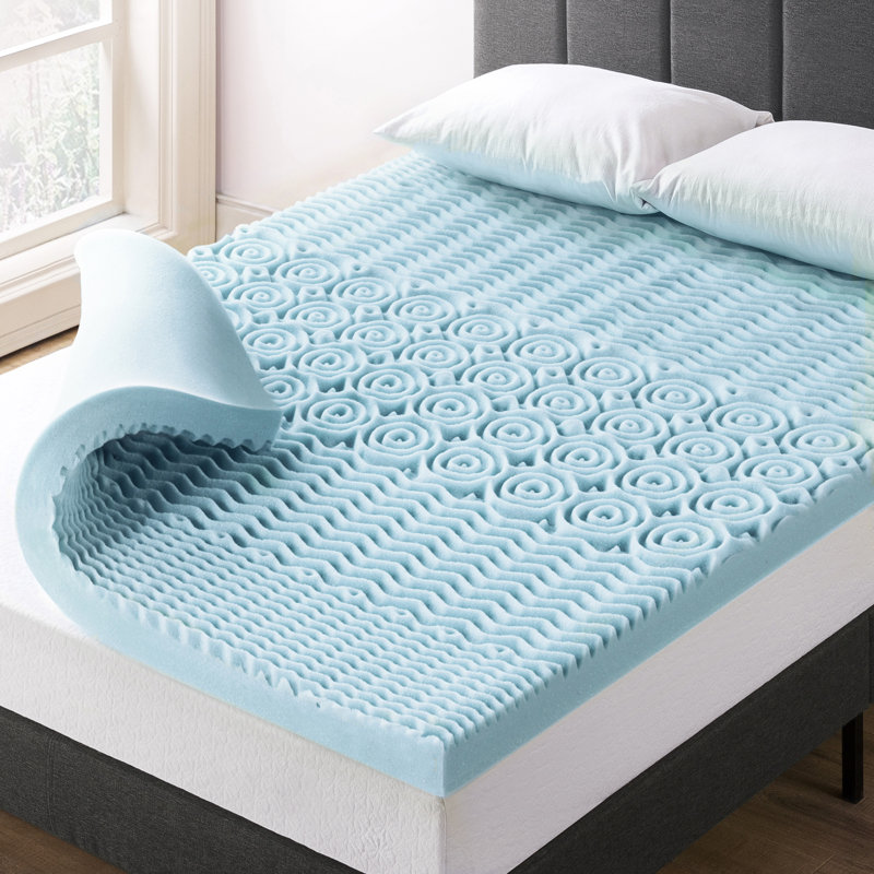5-Zone Gel Memory Foam Mattress Topper, Queen, 2"