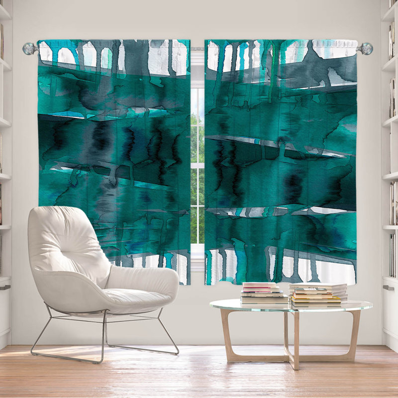 Jemine Room Darkening Curtain Pair, Teal, 56" W x 78" L
