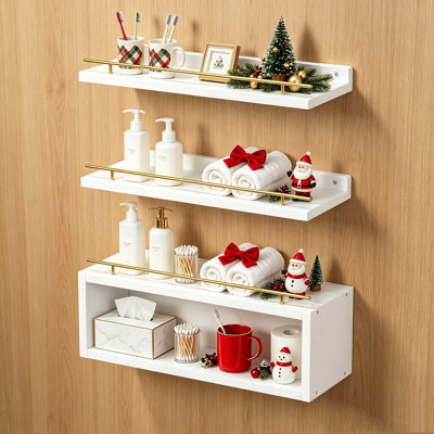 Ensemble de 3 tablettes flottantes pour salle de bain 3 pièces 15,7 po