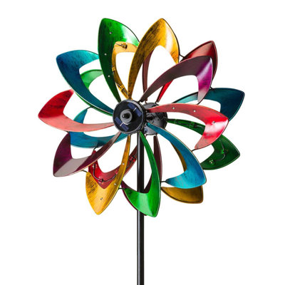 Metal LED Flower Garden Wind Spinner