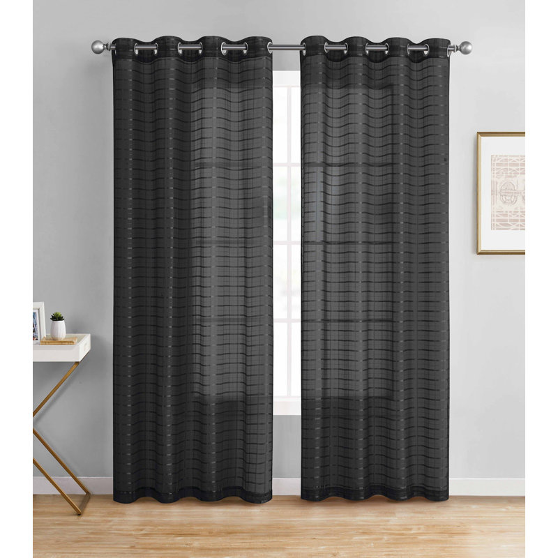Bolich Sheer Curtain Pair, Black
