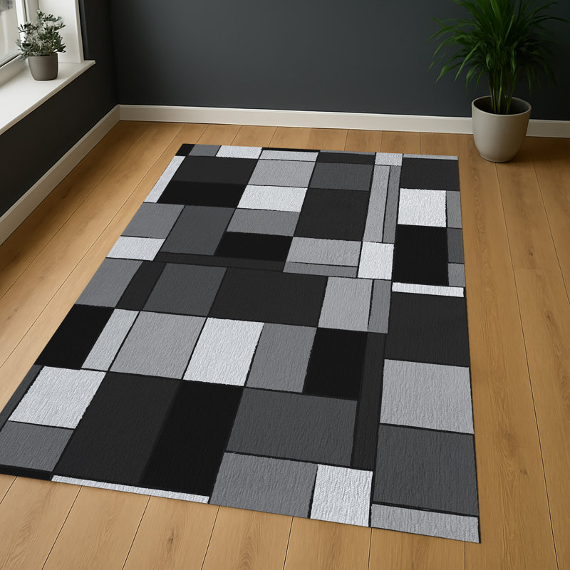Geometric Area Rug, Runner 70 x 140 cm