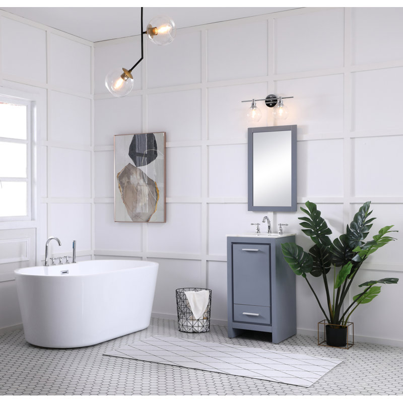 Éclairage pour meuble-lavabo en verre Drinkard, Transparent, Chrome, 2 Lights
