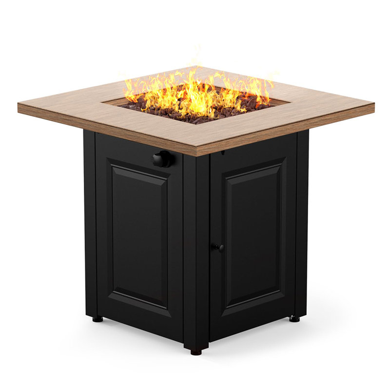 Table de foyer d'extérieur au propane 50000 BTU avec couvercle