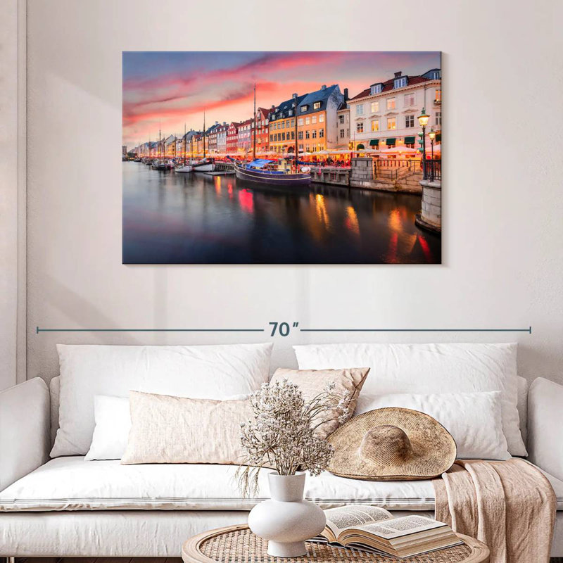 Ravi Nyhavn, canal de Copenhague, H 30 po x l 45 po